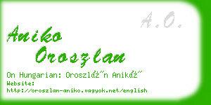 aniko oroszlan business card